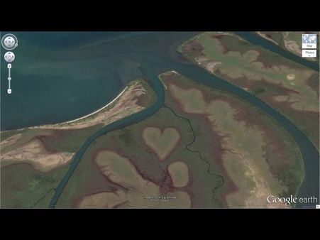 Heart-Shaped Land Formation 
