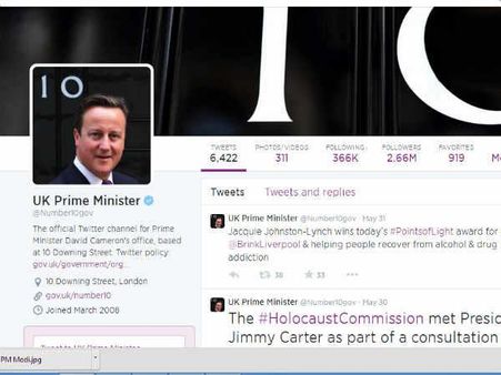 બ્રિટિશ પીએમનું અધિકૃત ટ્વીટર હેન્ડલ