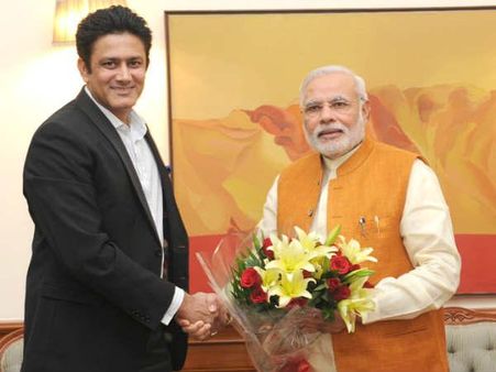 નરેન્દ્ર મોદીને મળ્યો અનિલ કુંબલે, પરંતુ શું થઇ વાતચીત?
