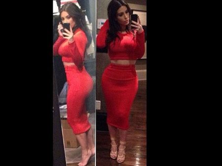 રેડ ડ્રેસમાં કિમ