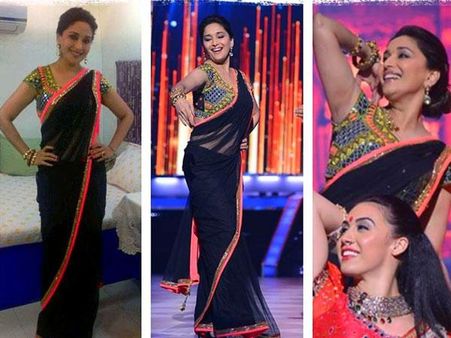 કાચની ટિલડીઓવાળી સાડી