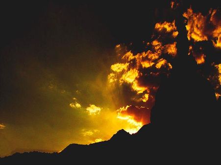 લદ્દાખમાં સનસેટ 