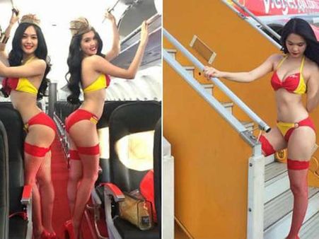 OMG! અને એર હોસ્ટેસ જ્યારે રન-વે પર બિકિનીમાં ઉતરી આવી ત્યારે...