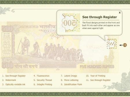 નોટના છાપવાનું વર્ષ લખેલું હોય છે