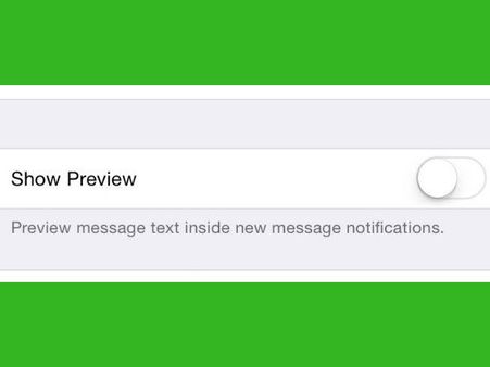 Hide message previews 