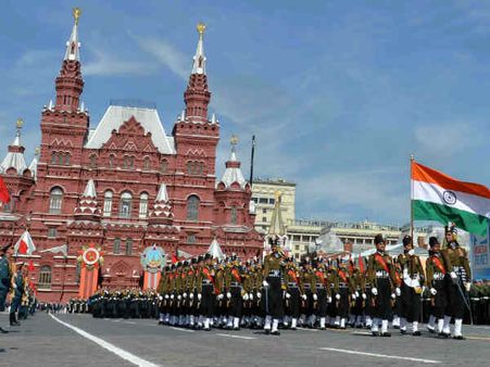 રશિયામાં ભારતીય સેનાની પરેડ