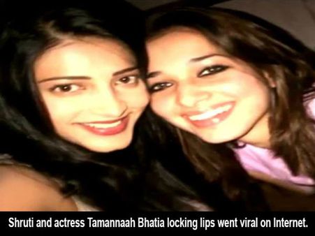 તમન્ના અને શ્રૃતિ કરી હતી કિસ 