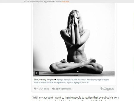 નિર્વસ્ત્ર મહિલા કર્યું યોગા, સોશ્યલ મીડિયા પર નાખી તસવીર