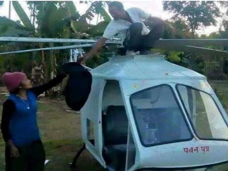 ત્રીજું પાસ વેલ્ડર સાગરે બનાવ્યું હેલીકોપ્ટર 