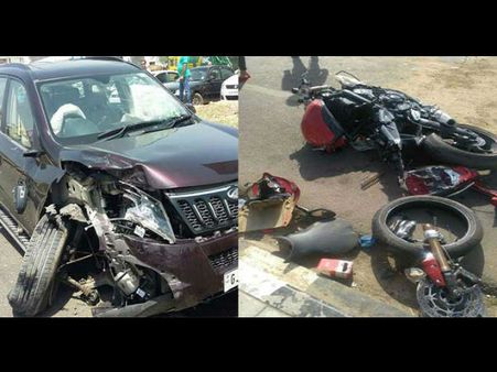 13 લાખની નવી નકોર બાઇકનો એસયૂવીની ટક્કરથી થયો કચ્ચરઘાણ 