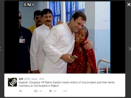 ઉના દલિત પીડિતોને રાજકોટમાં કંઇ આ રીતે મળ્યા રાહુલ