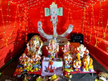 દિવાસળીના ડબ્બા વાળા ગણપતિ 