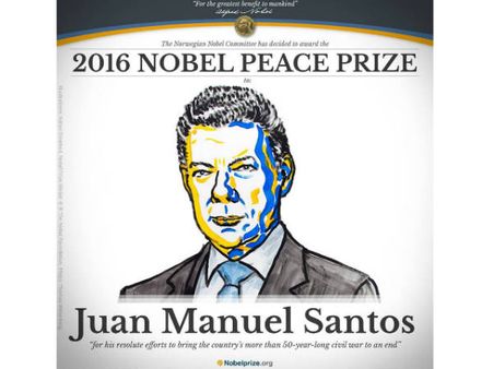 કોલંબિયાના રાષ્ટ્રપતિ બન્યા 2016 નૉબલ શાંતિ પુરસ્કારના વિજેતા