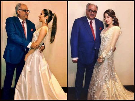 પપ્પા બોની કપૂર સાથે