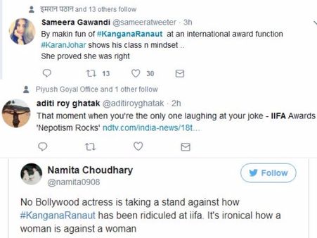 કંગનાને મળ્યો સપોર્ટ