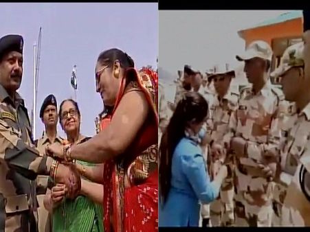 જવાનોને પણ બાંધી રાખડી