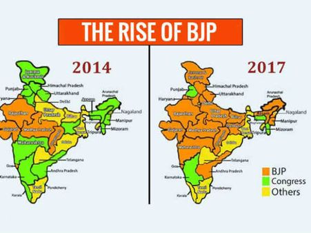 હવે ખાલી ચાર રાજ્યોમાં બચ્યું છે કોંગ્રેસ, બાકી બધે કેસરિયો