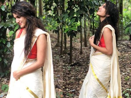 સાડીમાં છવાઈ પ્રિયા પ્રકાશ વેરિયર