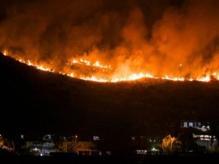 મુંબઈઃ ફિલ્મ સિટીની બાજુના જંગલમાં લાગી ભીષણ આગ, ફાયરબ્રિગેડની 10 ગાડી તહેનાત