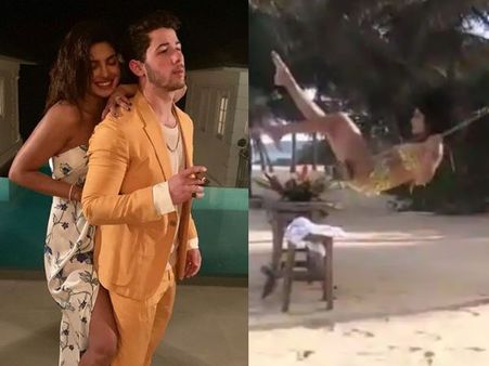 બીચ પર મસ્તી કરી રહેલા નિક-પ્રિયંકા, ફોટો જોઈને દિવાના થયા ફેન્સ