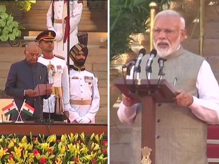 બીજીવર મોદીએ પીએમ પદના શપથ લીધા