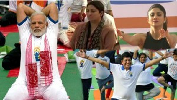 ભારત સાથે સમગ્ર દુનિયાએ કર્યા યોગ, સ્મૃતિ-શિલ્પા-પિયુષ ગોયલે કર્યા આસન