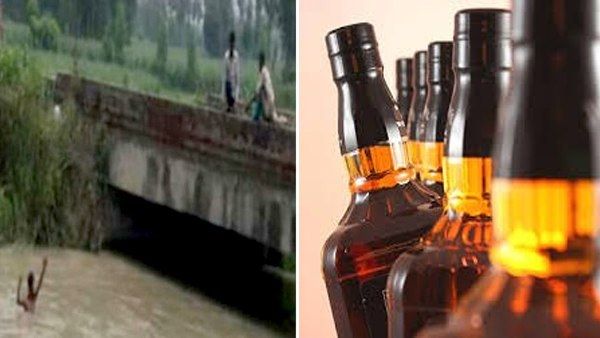 નહેરમાં દારૂની બોટલો વહીને આવી, ગામના લોકો કાઢવા માટે કુદ્યા