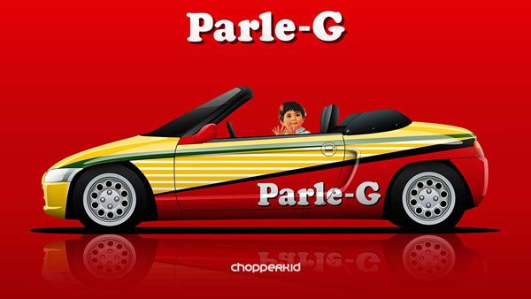 બીટ કન્વર્ટેબલ કાર પર પારલે જી બીટ કન્વર્ટેબલ કાર પર પારલે જી
