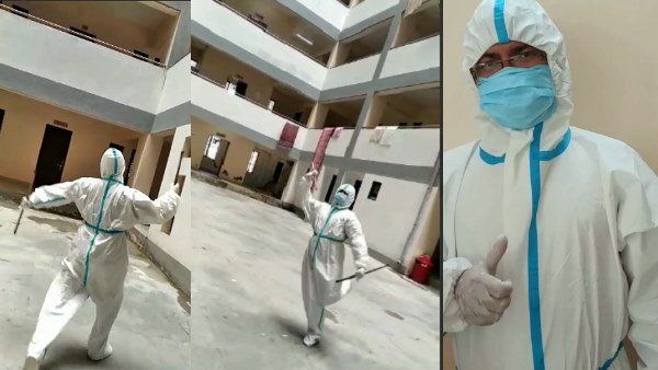 રાજકોટઃ પ્રતિબંધ છતાં પીપીઈ કિટ પહેરીને ગરબા રમ્યા ડૉક્ટર