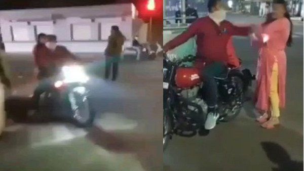 માસ્ક ન પહેરવા છતાં દલીલો કરી રહી હતી પત્ની, પતિએ પોલિસ સામે જ મારી થપ્પડ