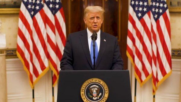 રાષ્ટ્રપતિ તરીકે ડોનાલ્ડ ટ્રમ્પનુ છેલ્લુ સંબોધન, બોલ્યા - રાજકીય હિંસા સહન કરી શકાય નહિ