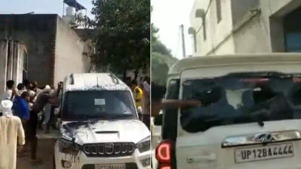 રાકેશ ટીકૈતના ગામમાં બીજેપી ધારાસભ્યનો વિરોધ, કાર પર પથ્થરમારો