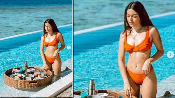 સફેદ ફ્લાવર બ્રાલેટમાં અલાયા