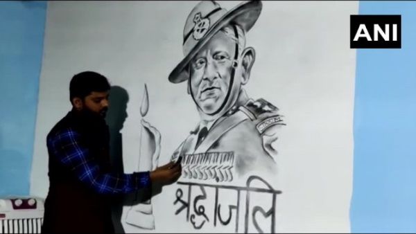 અમરોહાના ચિત્રકાર જોએબ ખાને બિપિન રાવતને અનોખી શ્રદ્ધાંજલિ આપી!