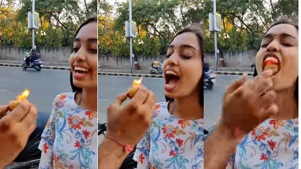 ઓ બાપ રે!!! આ છોકરીએ ખાધી સળગતી પાણીપૂરી, જુઓ વીડિયો...
