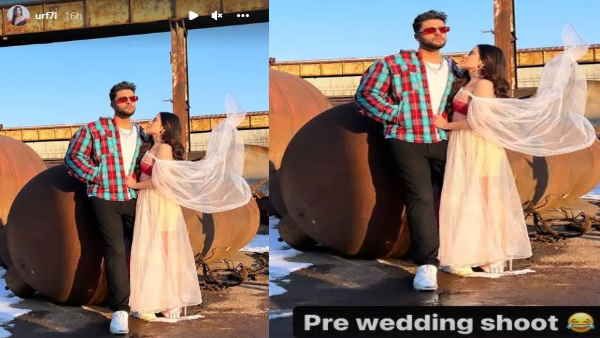 ઉર્ફી કડકડાતી ઠંડીમાં હાફ શોલ્ડર ડ્રેસમાં જોવા મળી