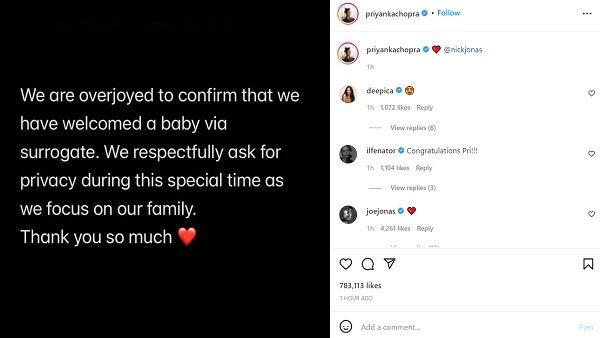 પ્રિયંકાને મળ્યા અભિનંદન