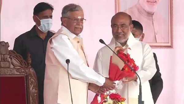 એન બિરેન સિંહે શપથ લીધા, સતત બીજી વખત મણિપુરના સીએમ બન્યા!