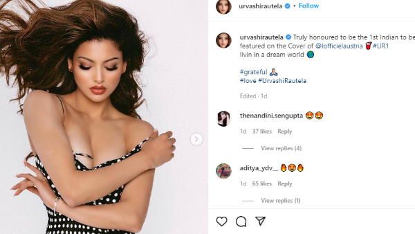 ઉર્વશીએ કહ્યું- હું ગર્વ અનુભવી રહી છું ઉર્વશીએ કહ્યું- હું ગર્વ અનુભવી રહી છું