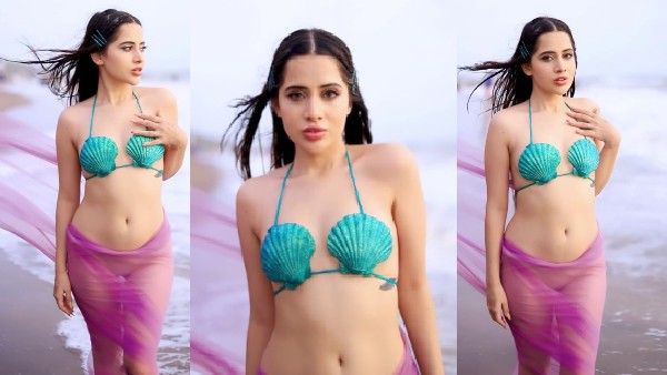 છીપલાંની બિકીની પહેરી જલપરી બની ઉર્ફી જાવેદ, વીડિયો વાયરલ!