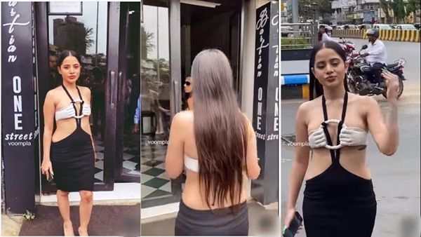 ગ્લોવ્ઝથી બનેલી બ્રા સાથે ઉર્ફી જાવેદે એક દોરા પર લટકાવ્યું સ્કર્ટ