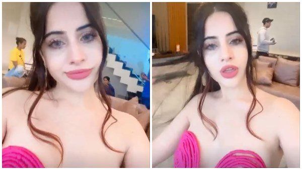 ઉર્ફી જાવેદે આ વખતે તો હદ કરી દીધી... વરસાદમાં ગુલાબી રસ્સીથી બનેલી બ્રા પહેરી