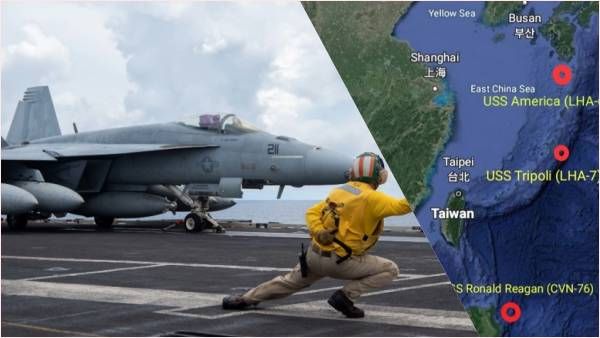 યુએસ યુદ્ધ જહાજો તાઈવાનની પૂર્વમાં તૈનાત 