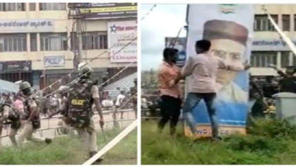 સાવરકર અને ટીપુ સુલતાનના ચિત્રો પર જૂથ અથડામણ