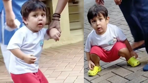 કેમેરા જોઈ ફોટા પડાવવાની જિદ કરવા લાગ્યો જેહ અલી ખાન, રસ્તા પર બેસી ગયો, જુઓ મસ્ત વાયરલ Video