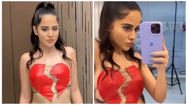 હવે તૂટેલા દિલ ચિપકાવીને ઉર્ફી જાવેદે પહેર્યો એવો ડ્રેસ, યુઝર્સે બોલ્યા - આ બાકી રહી ગયુતુ