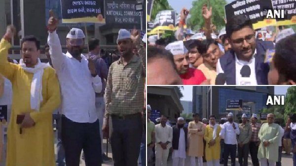 ગોપાલ ઇટાલિયાના સમનનો AAP એ કર્યો વિરોધ, દિલ્હીની NCW ઓફિસની બહાર ધરણા