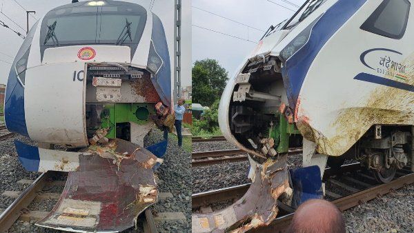 અમદાવાદમાં વંદે ભારત ટ્રેનનો થયો અકસ્માત, ભેંસોના ઝુંડ સાથે ટકરાઇ ટ્રેન