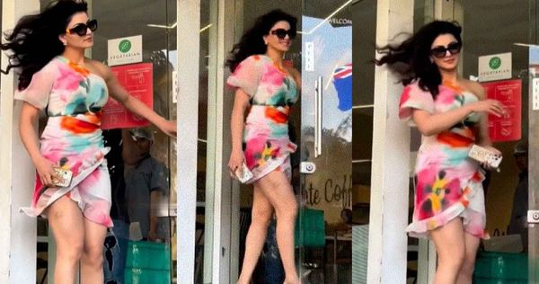 ઉર્વશી રૌતેલાનો શૉર્ટ ડ્રેસ હવામાં ઉડતા જ લોકોને દેખાયુ કંઈક, બોલ્યા - 'પગ પર કોઈએ બાઈટ કરી છે?'