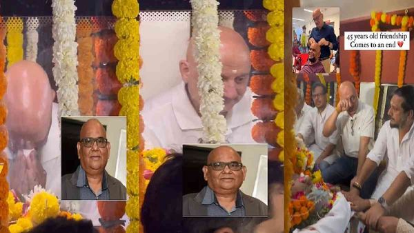 સતીશ કૌશિકના પાર્થિવ દેહ સામે બેસી ધ્રૂસકેને ધ્રૂસકે રડી પડ્યા અનુપમ ખેર, Video વાયરલ